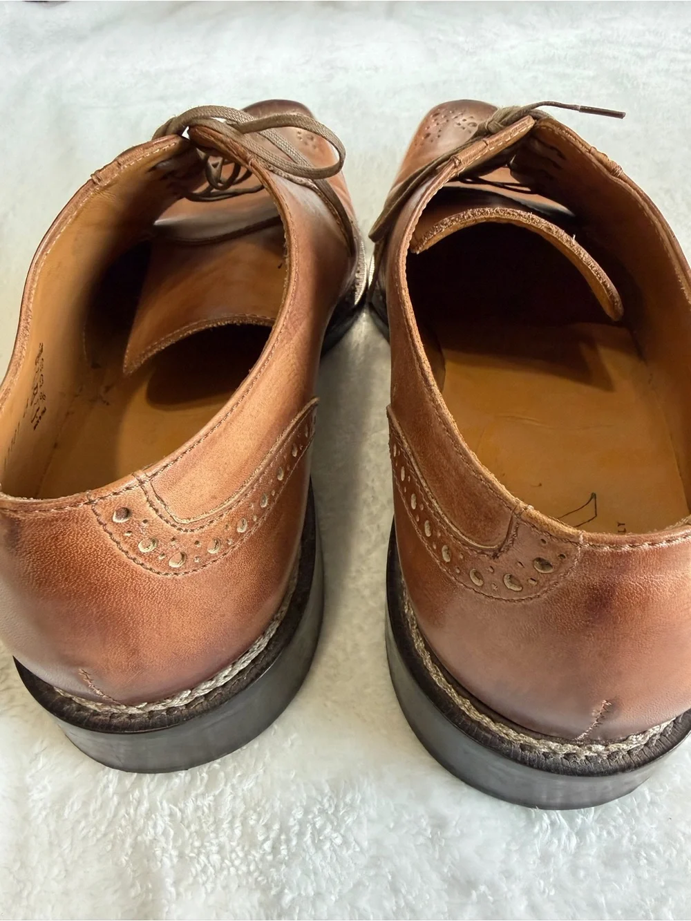Jose Real Lavorazione Blake Brown Leather Brogue Oxford Lace-Up Almond 11